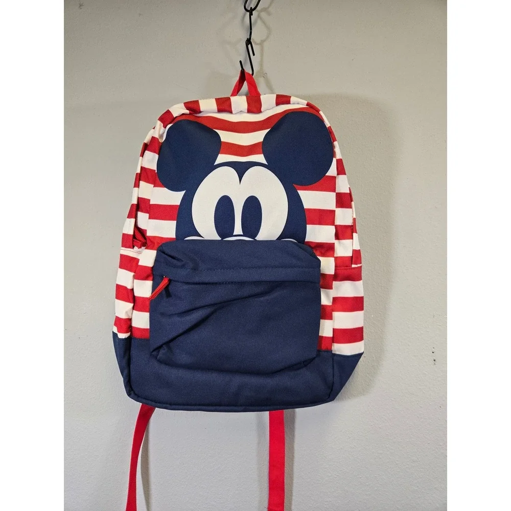 Disney Mickey Mouse Nautical Striped Kids School Travel Backpack OS